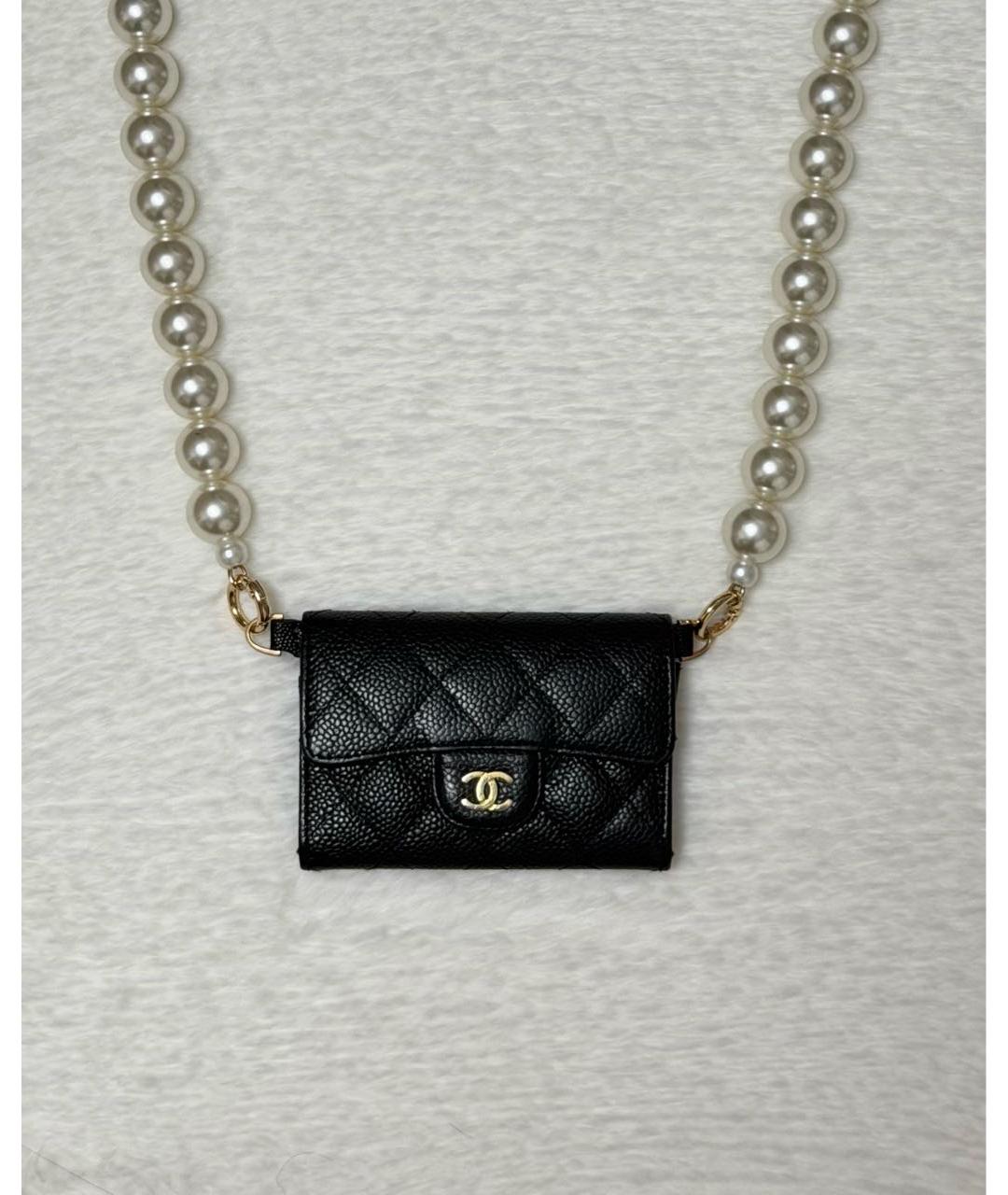 CHANEL Черный кожаный кошелек, фото 9
