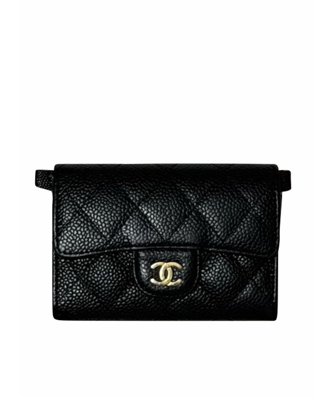 CHANEL Черный кожаный кошелек, фото 1