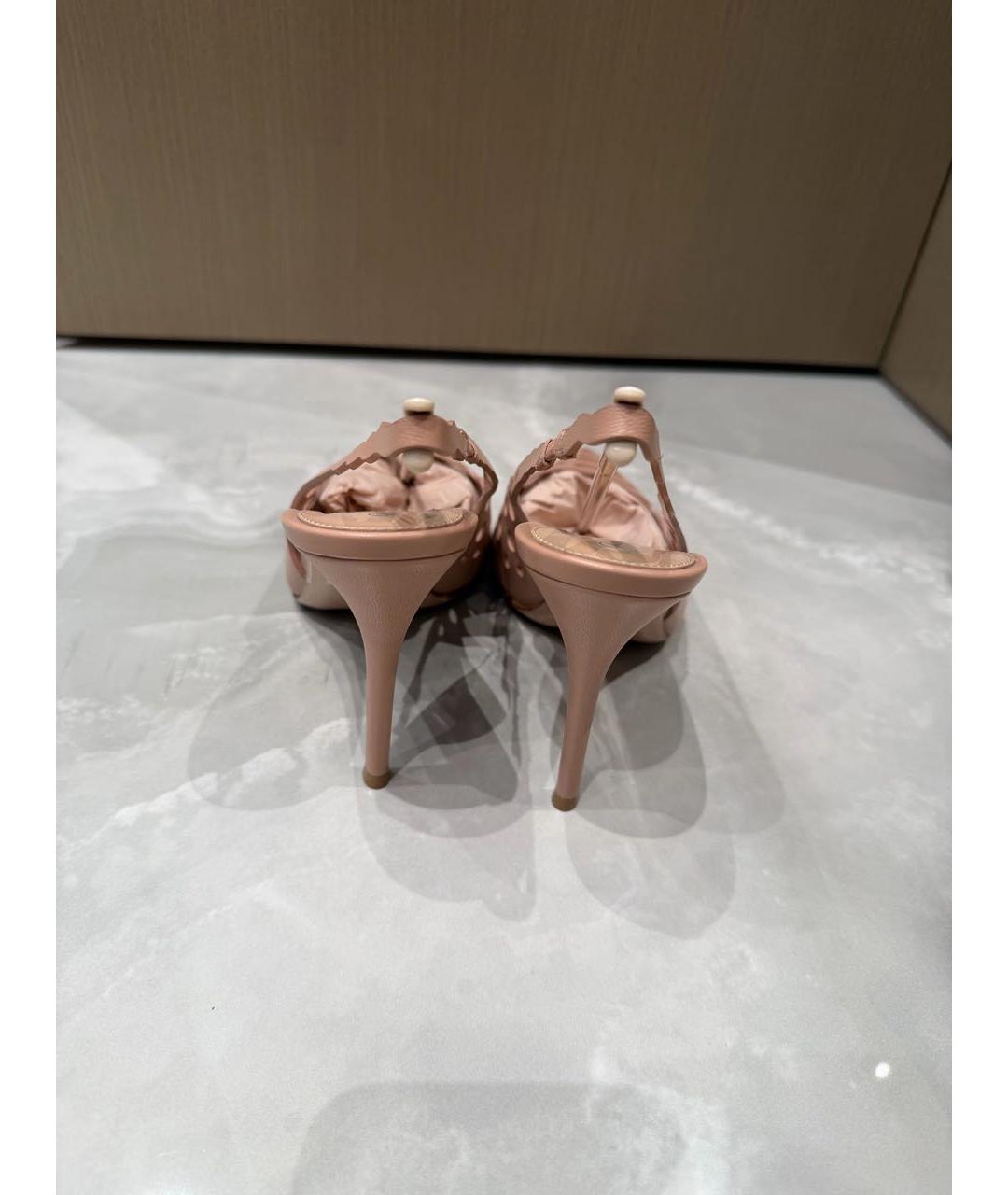 GIANVITO ROSSI Розовые кожаные туфли, фото 4