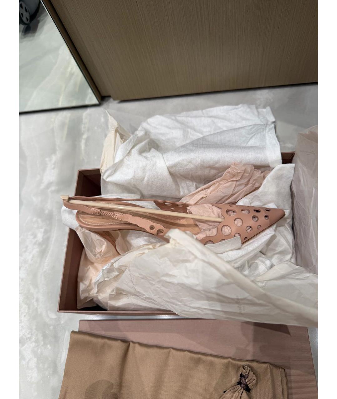 GIANVITO ROSSI Розовые кожаные туфли, фото 6
