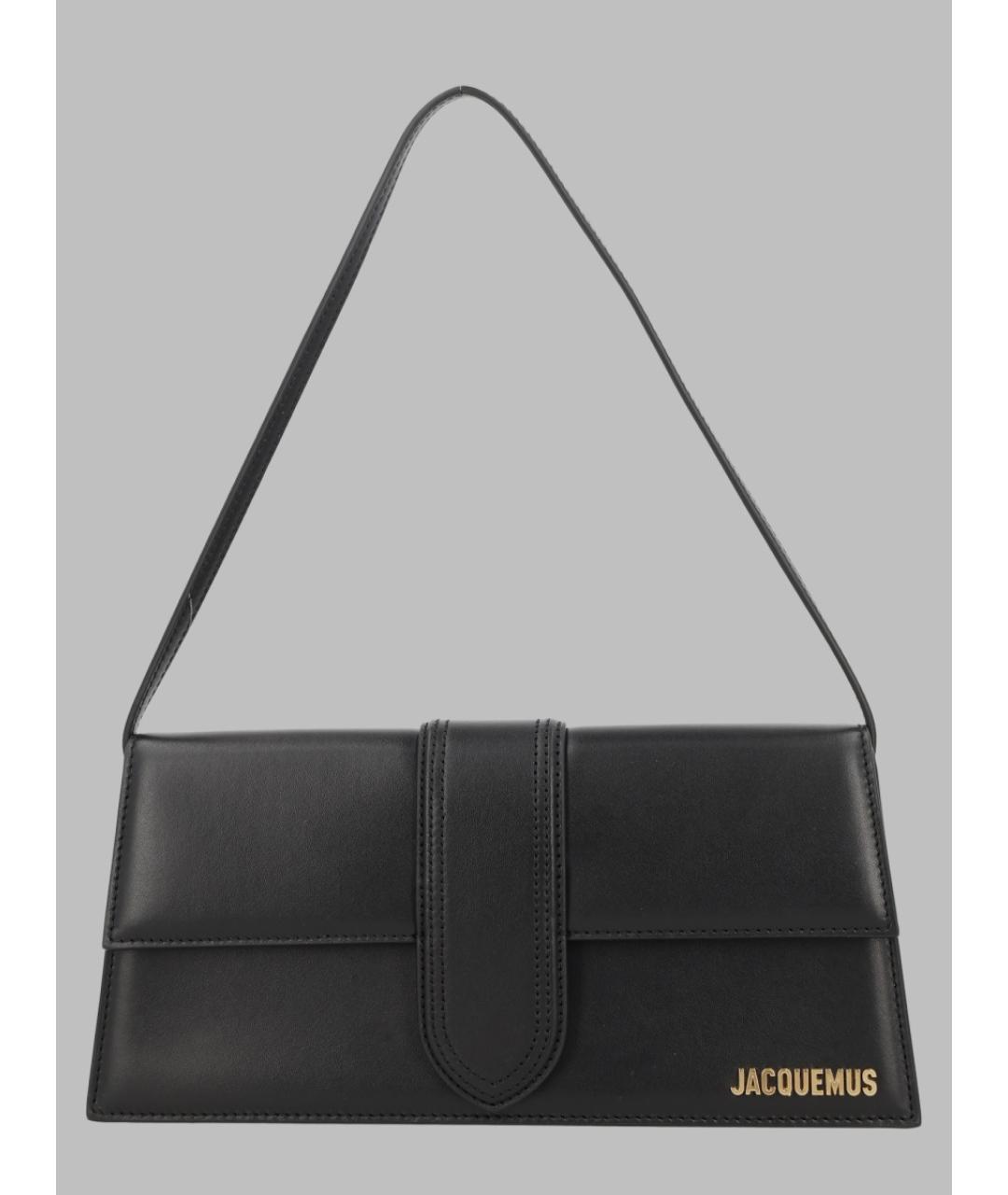 JACQUEMUS Черная кожаная сумка через плечо, фото 3