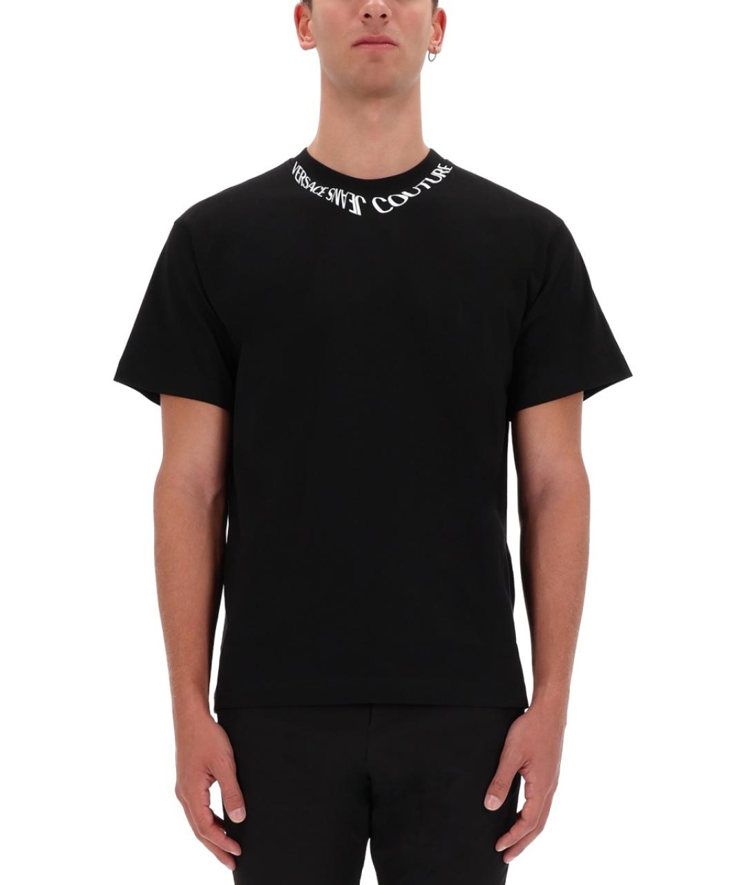 VERSACE JEANS COUTURE Черная хлопковая футболка, фото 2