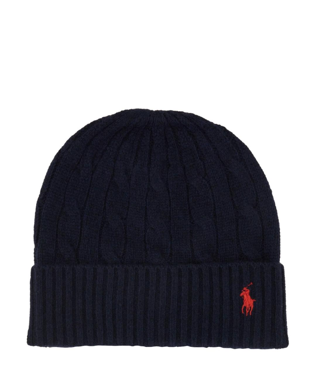POLO RALPH LAUREN Темно-синяя шерстяная шапка, фото 1