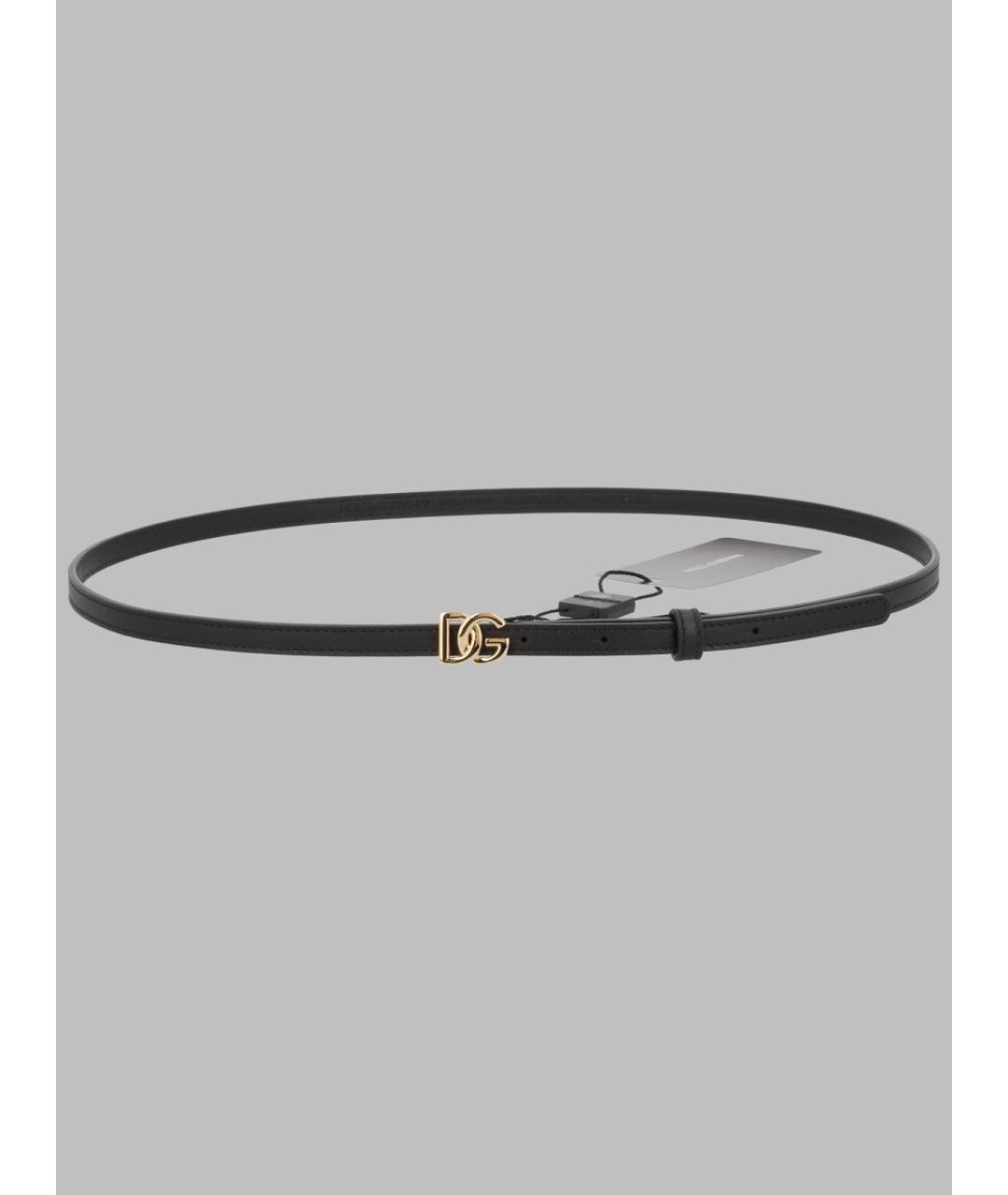 DOLCE&GABBANA Черный кожаный ремень, фото 3