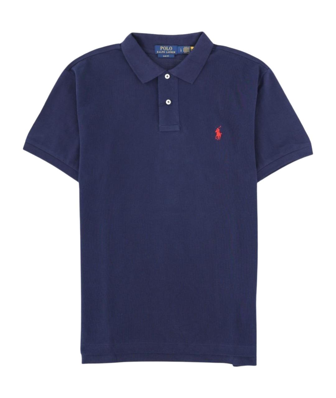 POLO RALPH LAUREN Синее хлопковое поло с коротким рукавом, фото 1