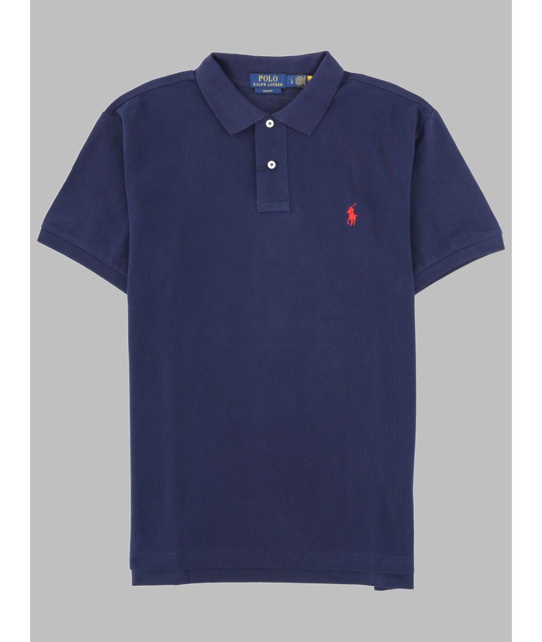POLO RALPH LAUREN Синее хлопковое поло с коротким рукавом, фото 3