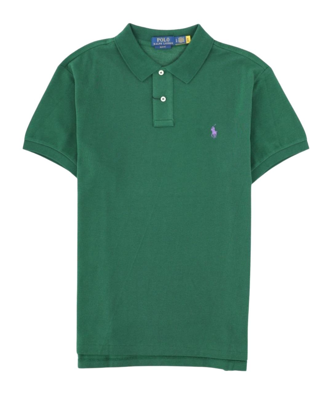 POLO RALPH LAUREN Зеленое хлопковое поло с коротким рукавом, фото 1