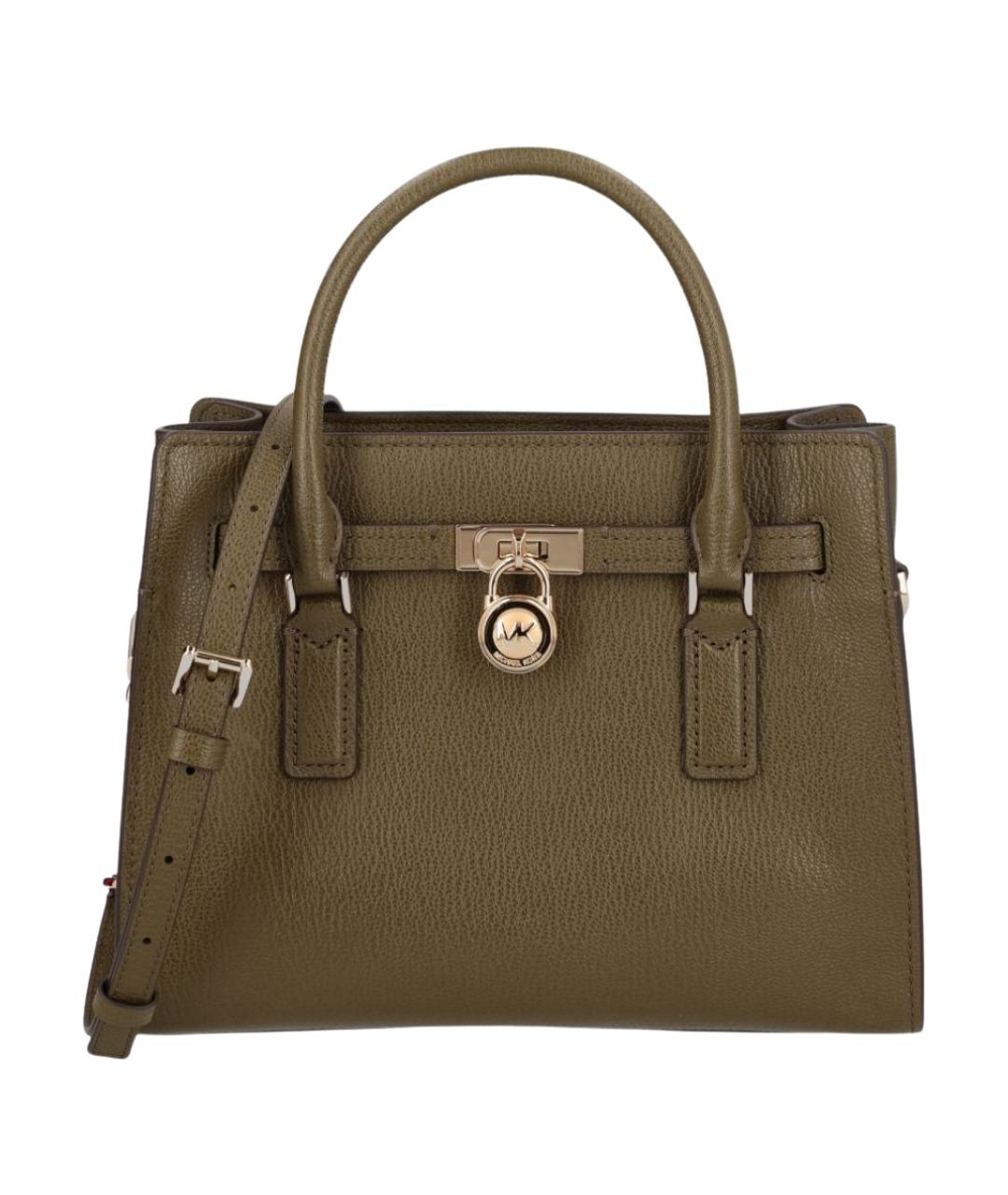 MICHAEL KORS Зеленая кожаная сумка с короткими ручками, фото 1