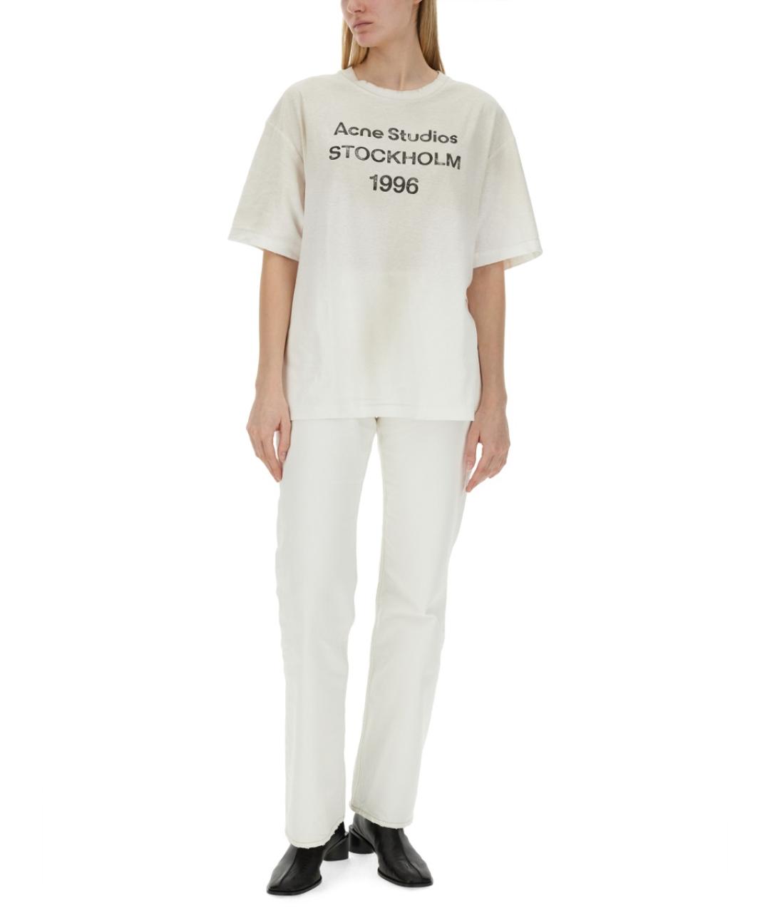 ACNE STUDIOS Белая хлопковая футболка, фото 2