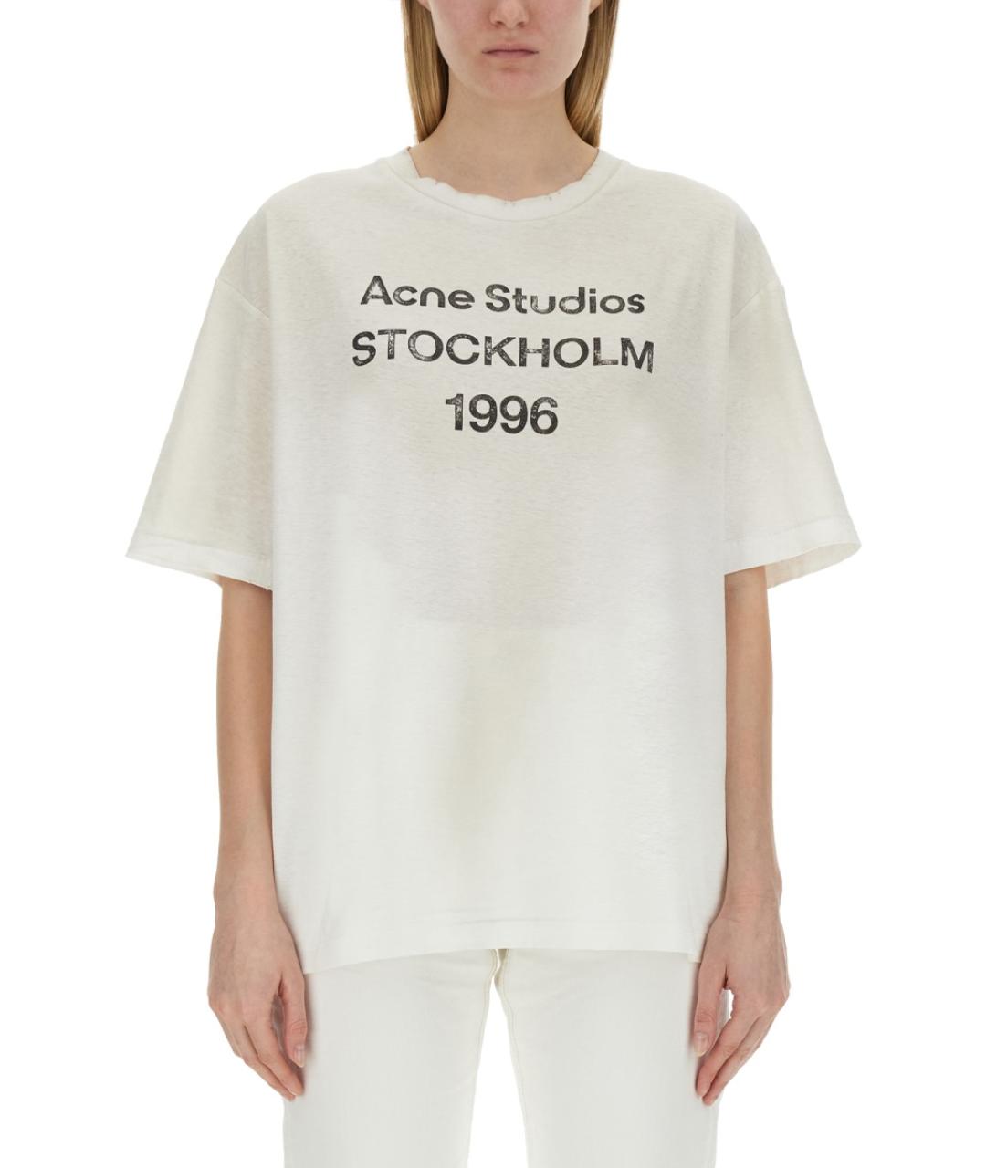 ACNE STUDIOS Белая хлопковая футболка, фото 1