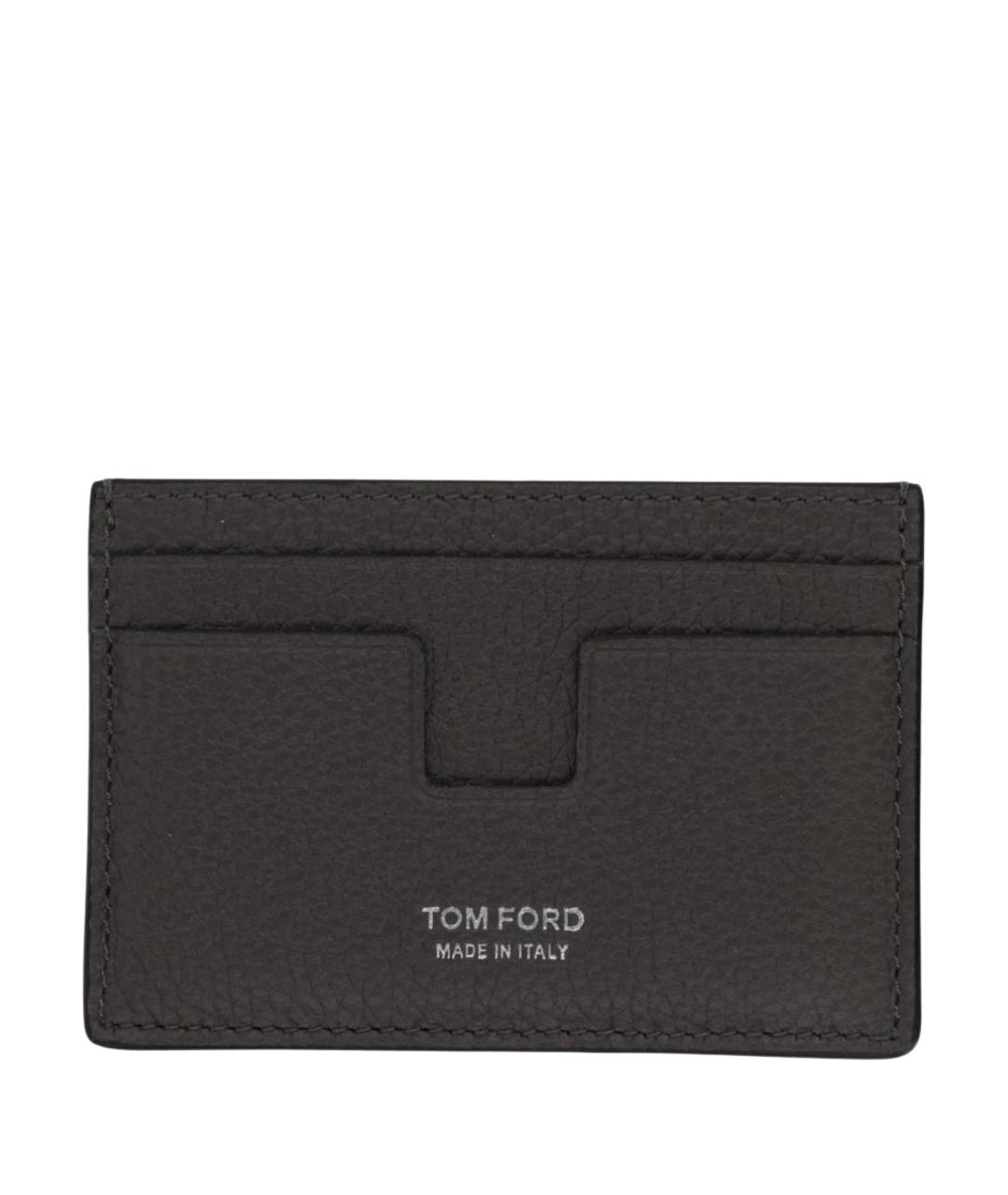 TOM FORD Серый кожаный кардхолдер, фото 1