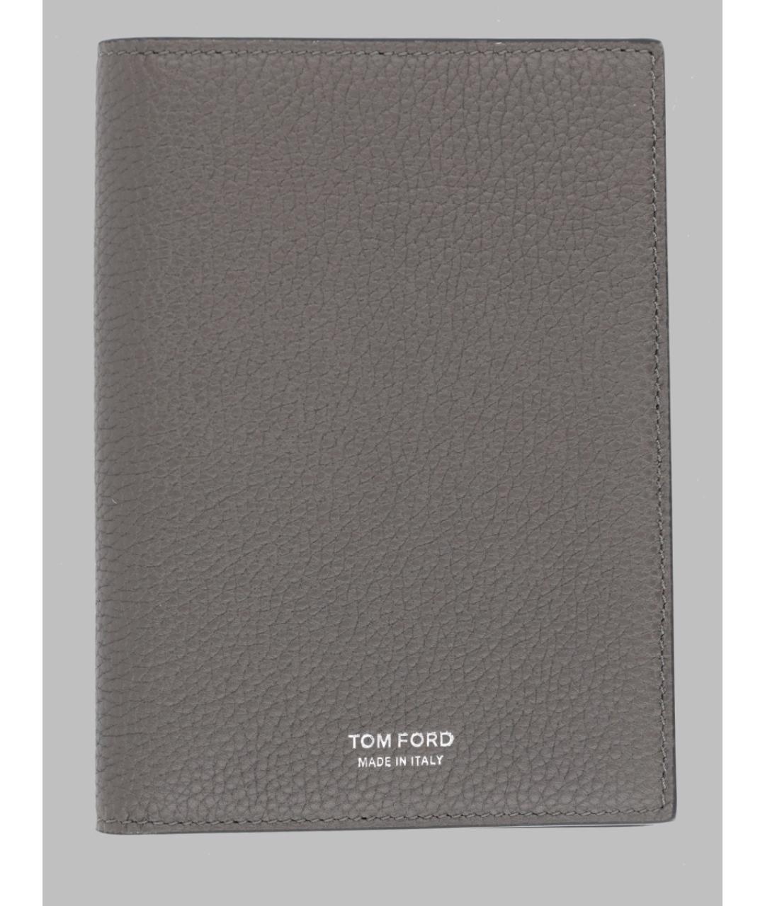 TOM FORD Серый кожаный кошелек, фото 3