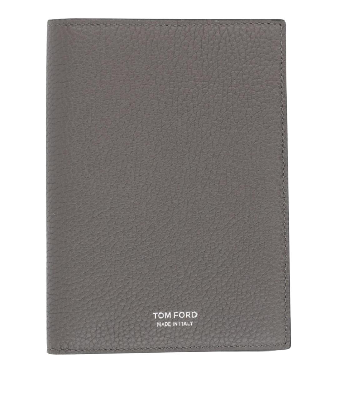 TOM FORD Серый кожаный кошелек, фото 1