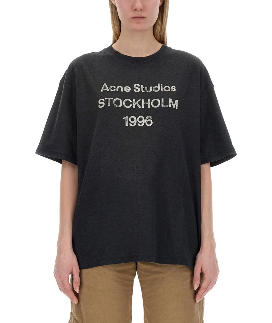 ACNE STUDIOS Черная хлопковая футболка, фото 1