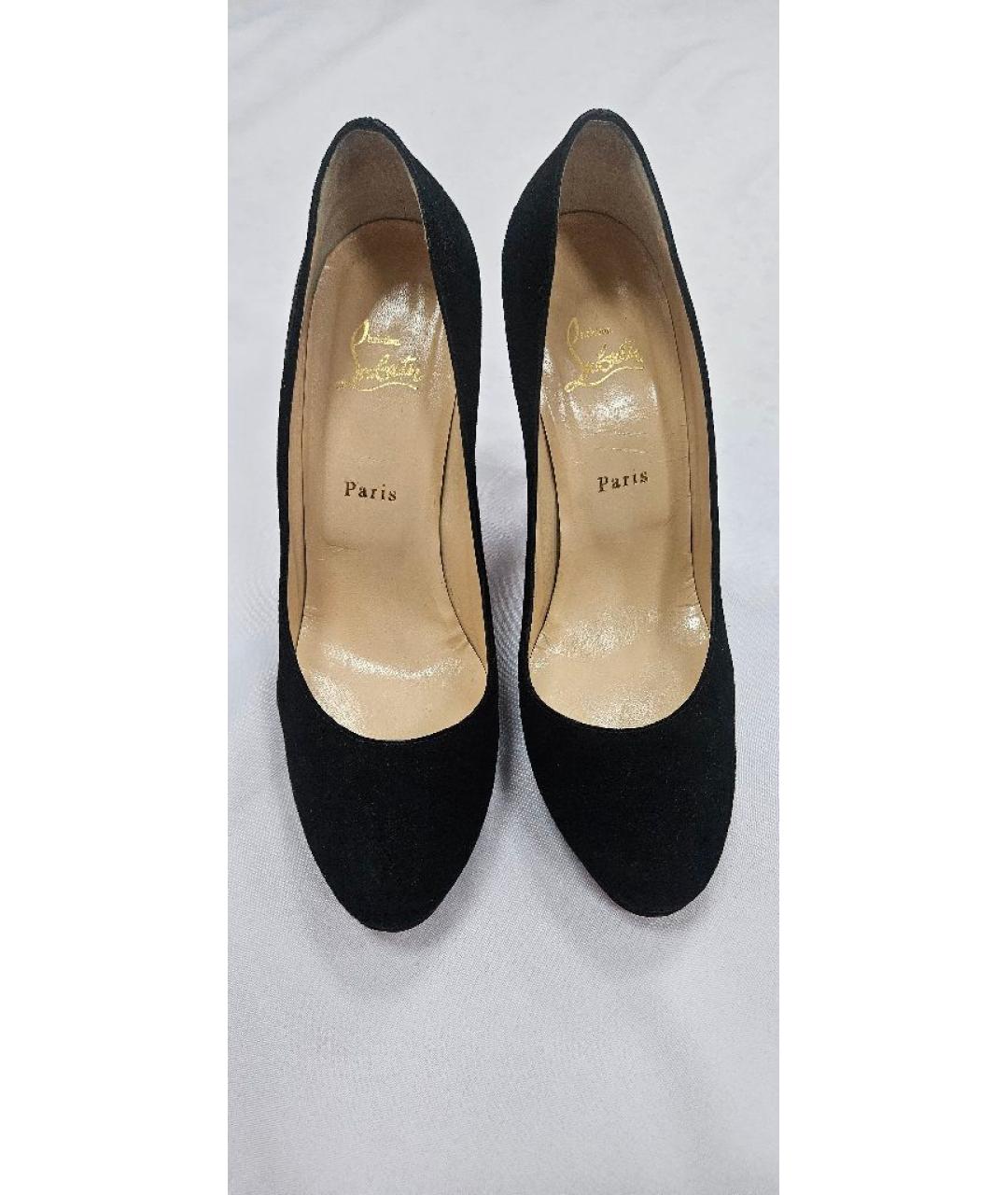CHRISTIAN LOUBOUTIN Черные замшевые туфли, фото 2