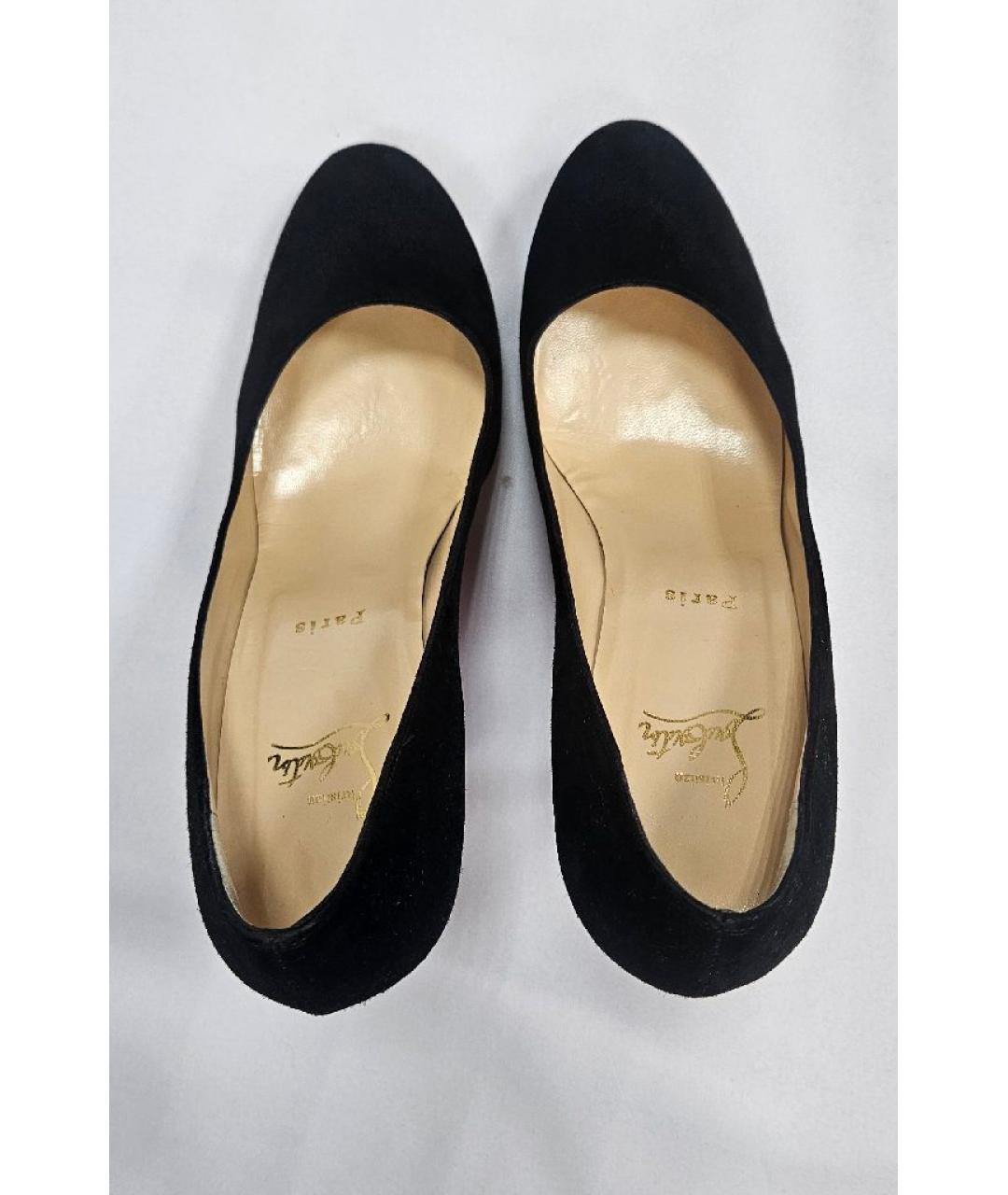 CHRISTIAN LOUBOUTIN Черные замшевые туфли, фото 3