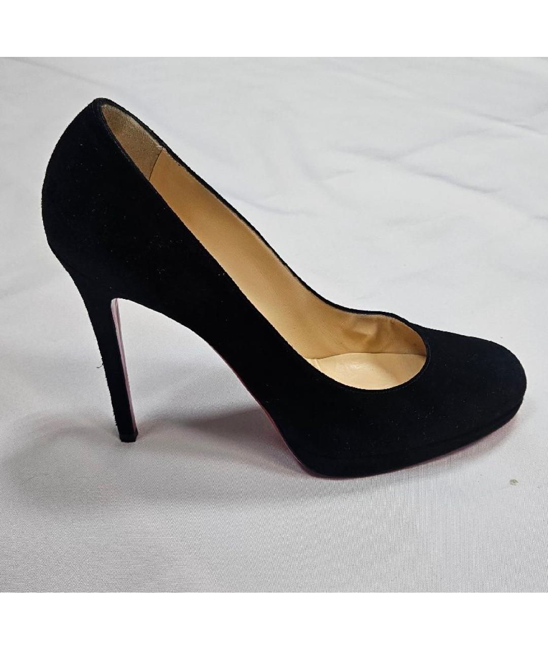 CHRISTIAN LOUBOUTIN Черные замшевые туфли, фото 5