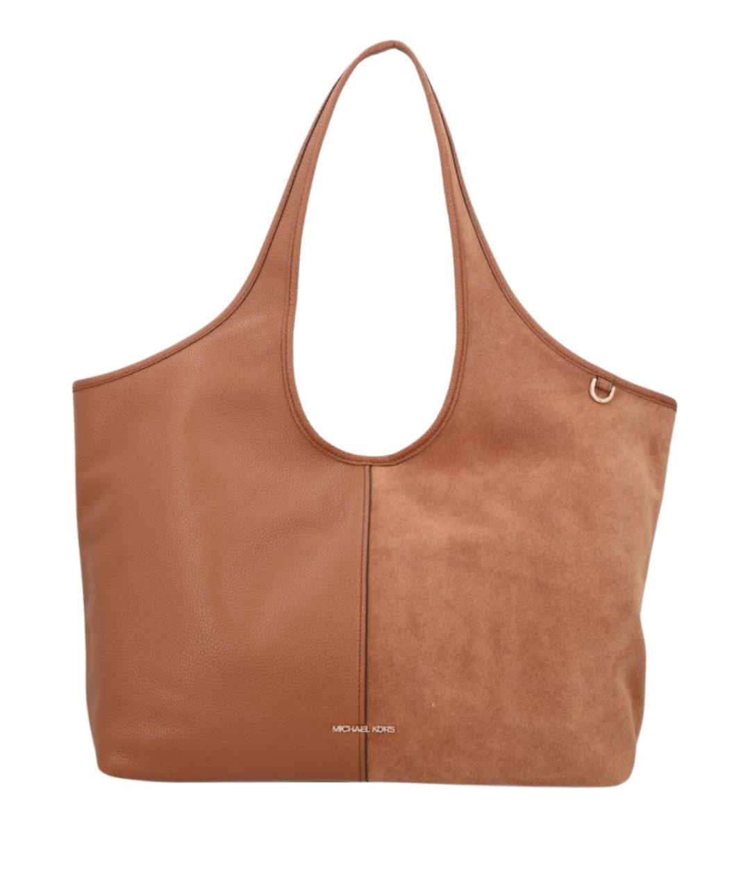 MICHAEL KORS Коричневая кожаная сумка с короткими ручками, фото 1