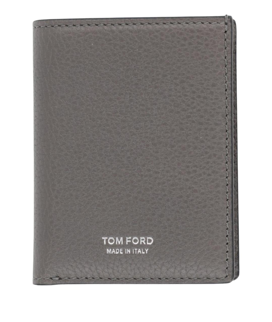 TOM FORD Серый кожаный кошелек, фото 1