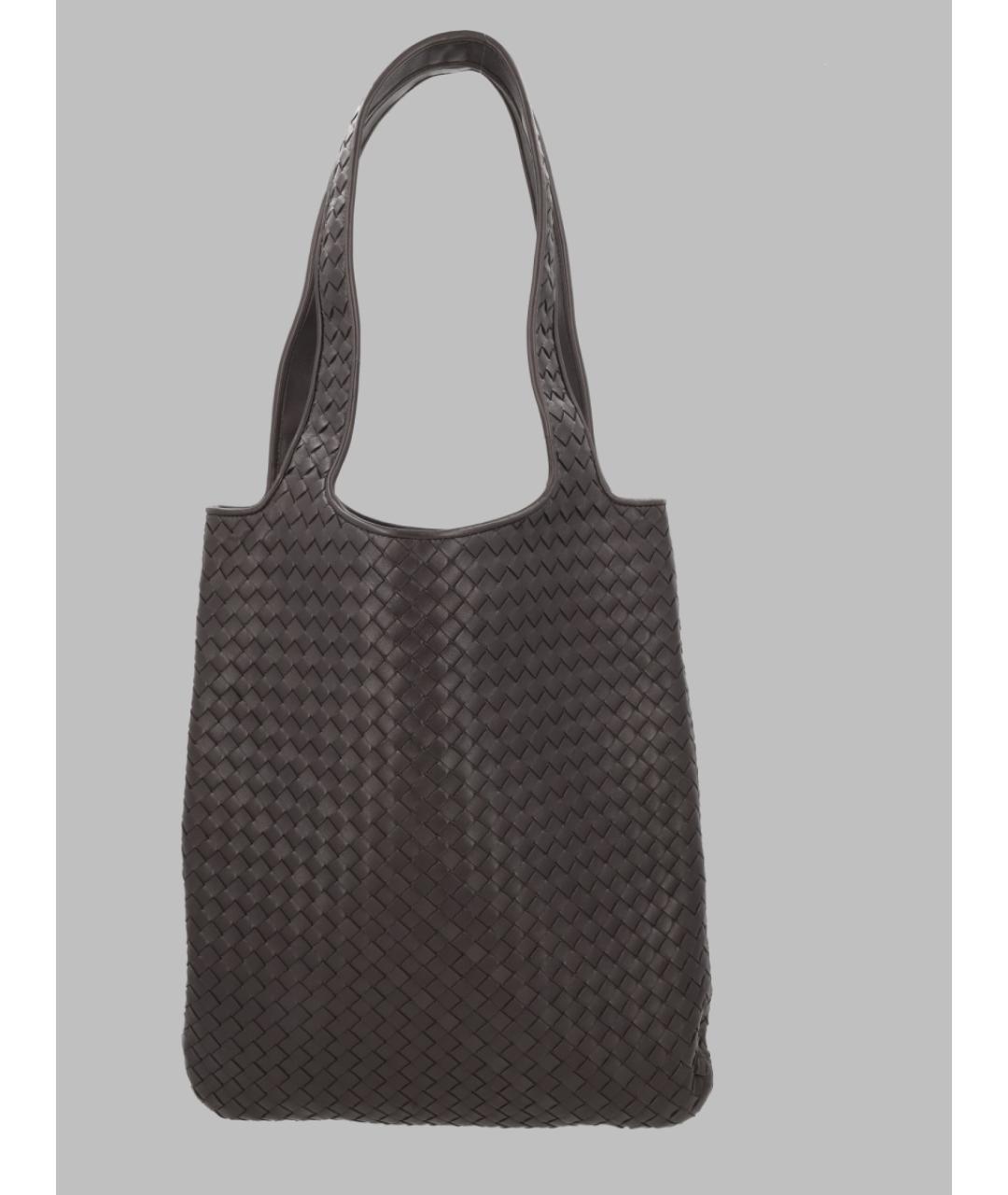 BOTTEGA VENETA Коричневая кожаная сумка тоут, фото 3