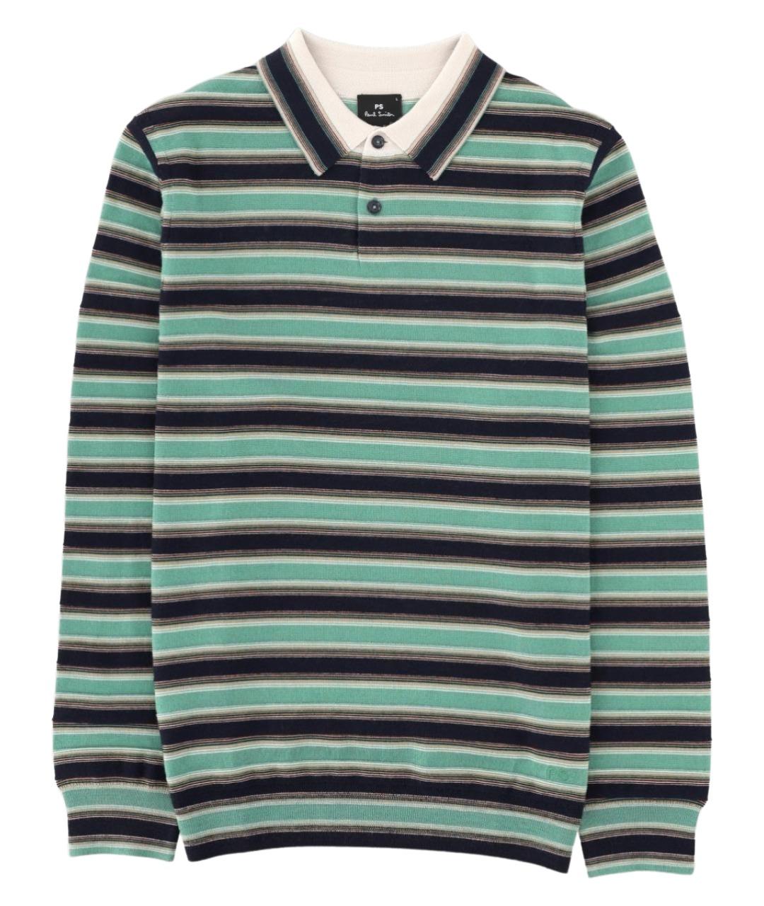 PAUL SMITH Мульти хлопко-шерстяное поло с длинным рукавом, фото 1