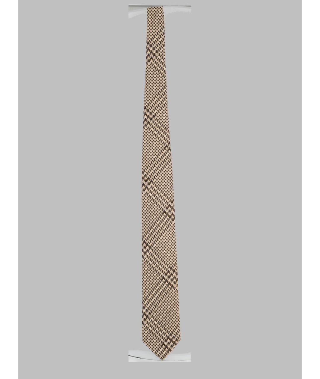 TOM FORD Бежевый шелковый галстук, фото 3