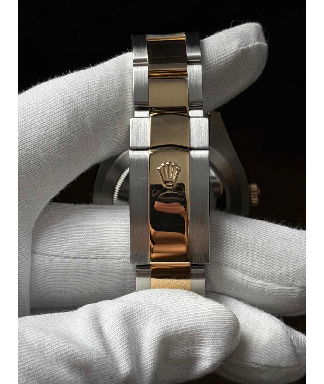 ROLEX Серые часы из желтого золота, фото 9
