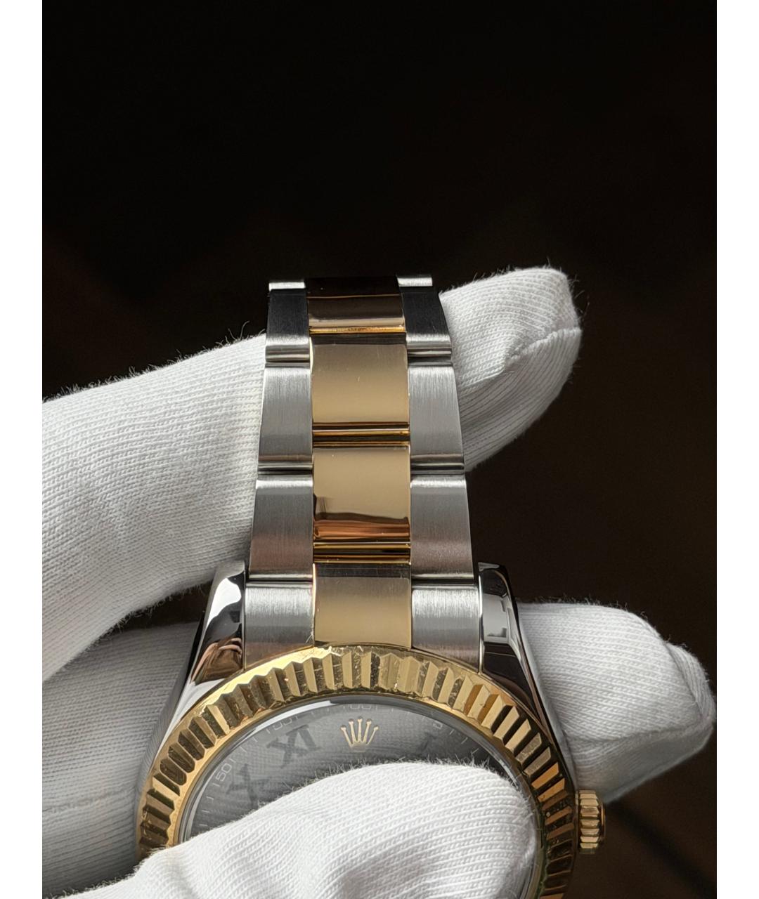 ROLEX Серые часы из желтого золота, фото 7