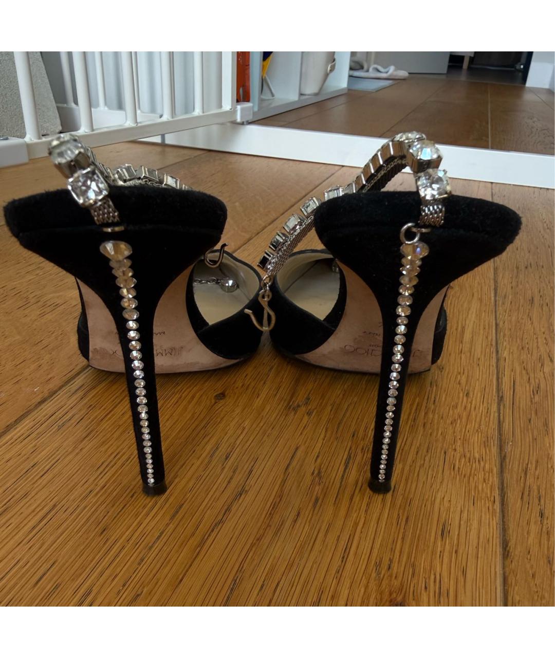 JIMMY CHOO Черные замшевые босоножки, фото 4