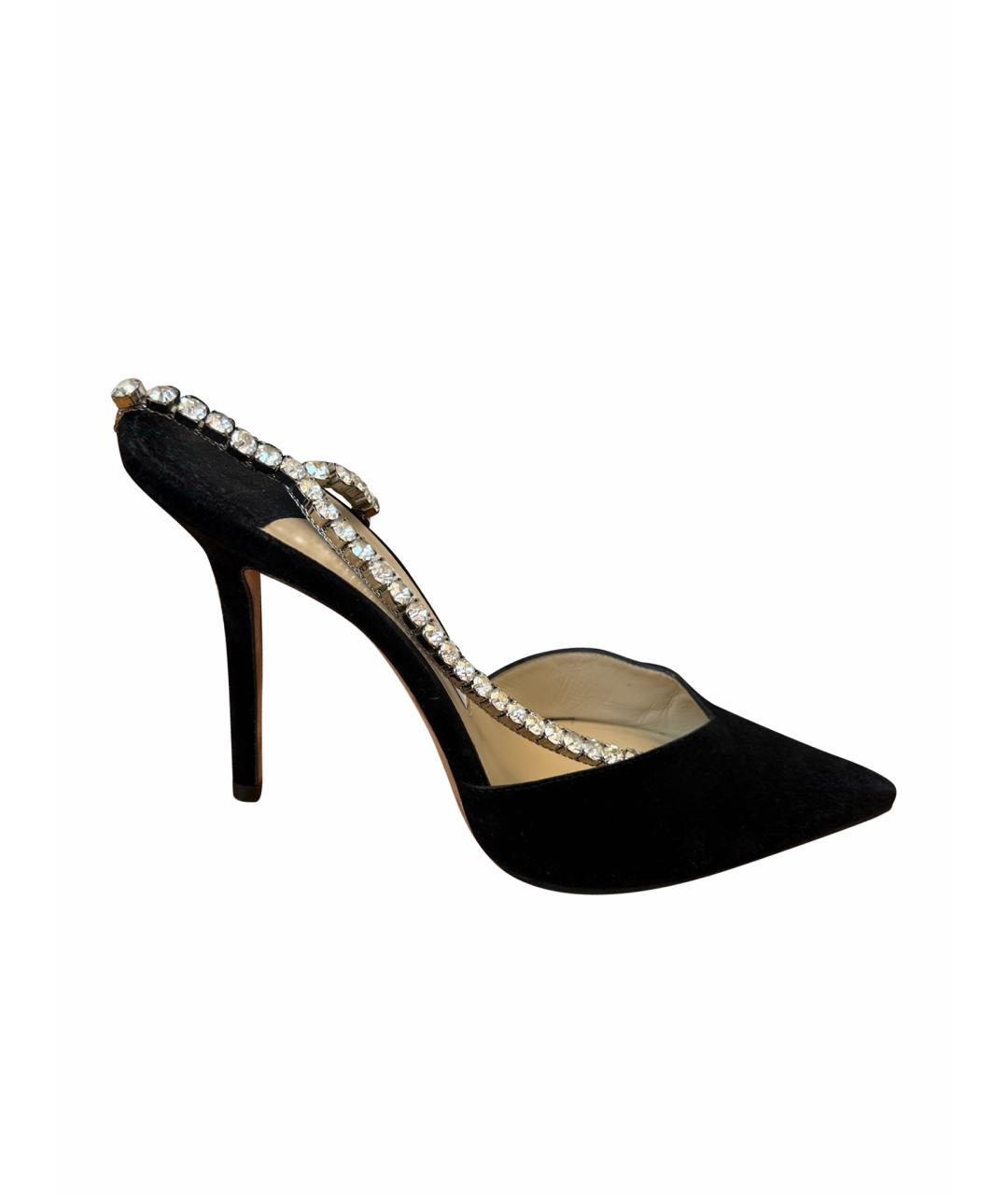JIMMY CHOO Черные замшевые босоножки, фото 1