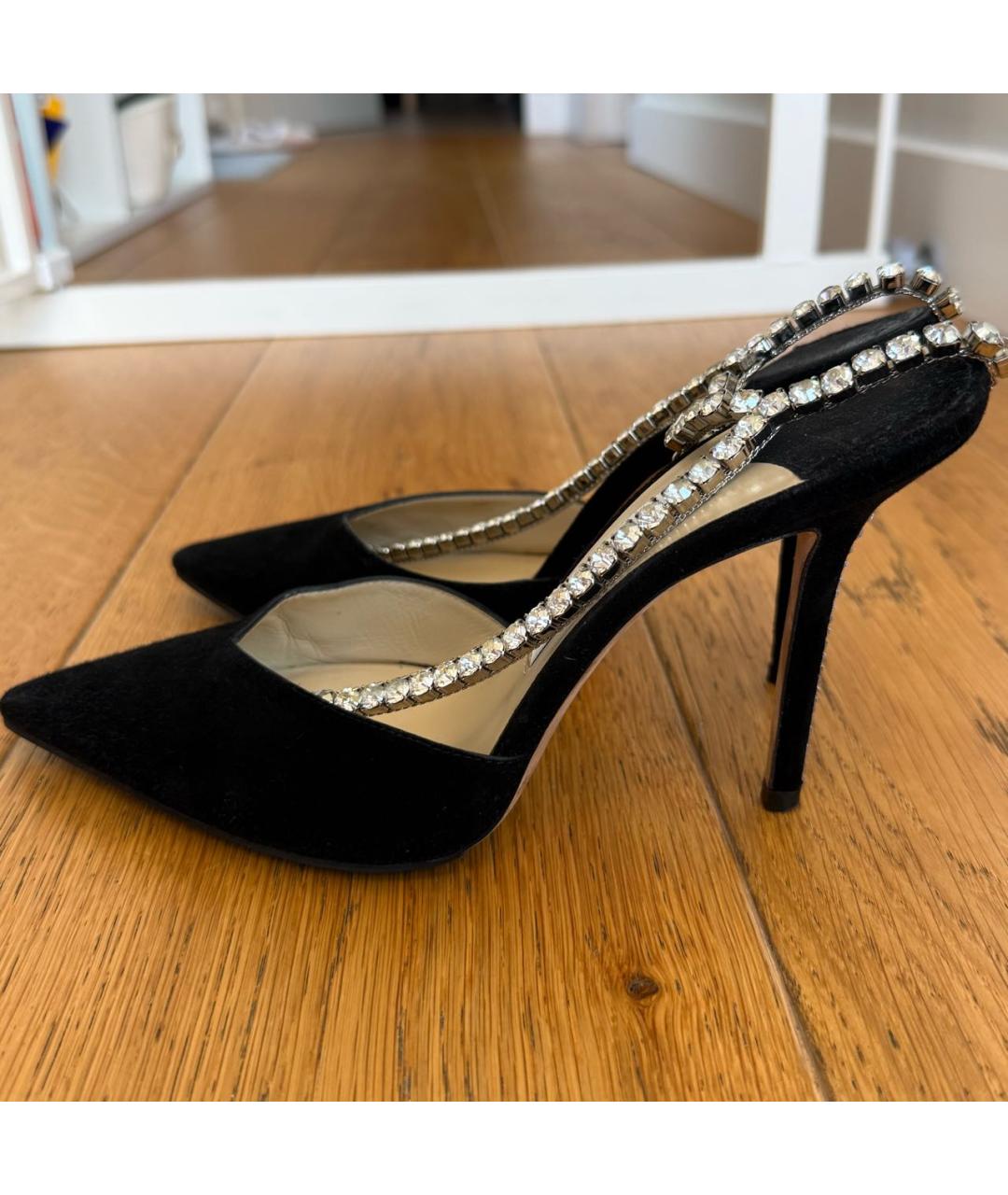 JIMMY CHOO Черные замшевые босоножки, фото 5