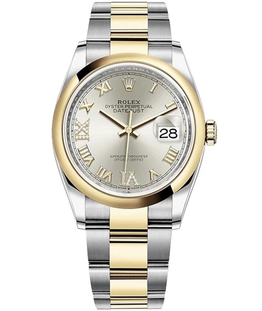 ROLEX Серые часы из желтого золота, фото 10