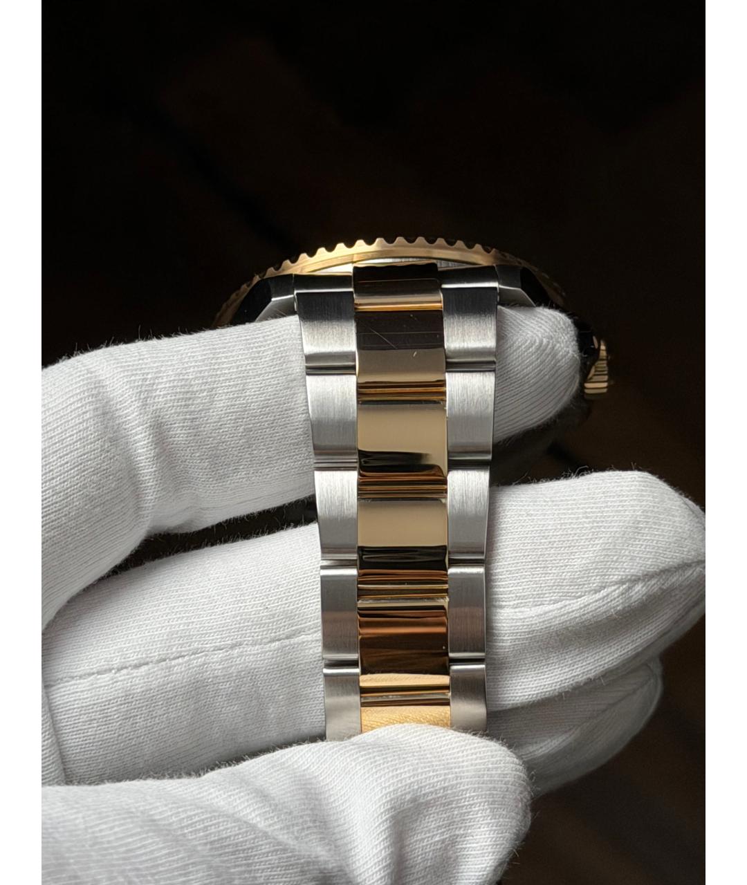 ROLEX Черные часы из желтого золота, фото 8