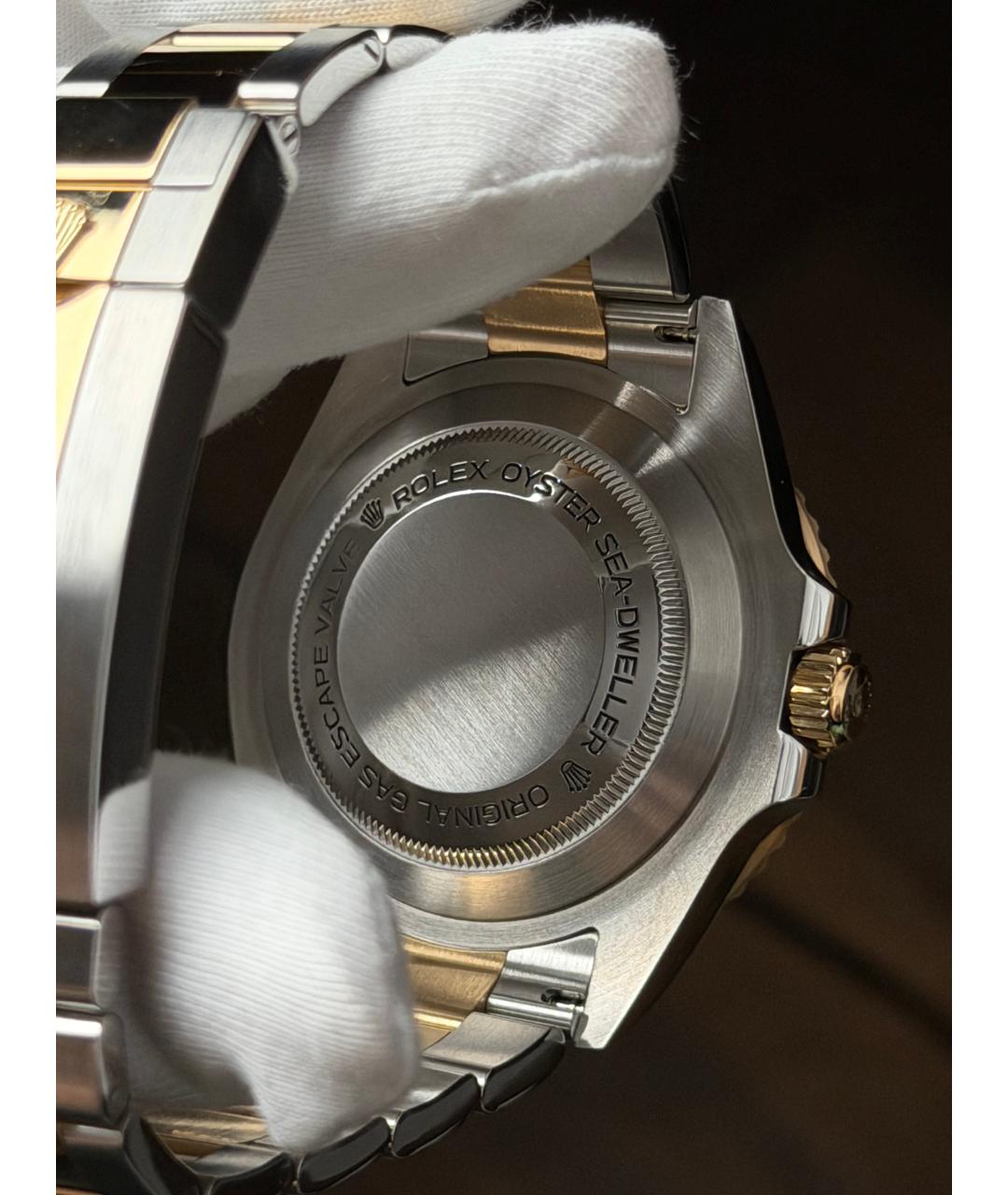 ROLEX Черные часы из желтого золота, фото 9