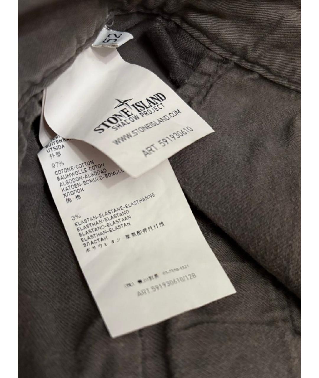 STONE ISLAND SHADOW PROJECT Серые хлопковые повседневные брюки, фото 8