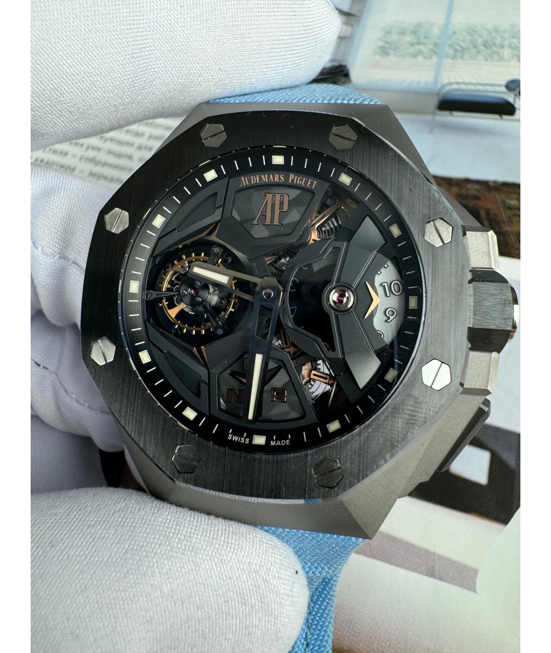 Audemars Piguet Голубые керамические часы, фото 2