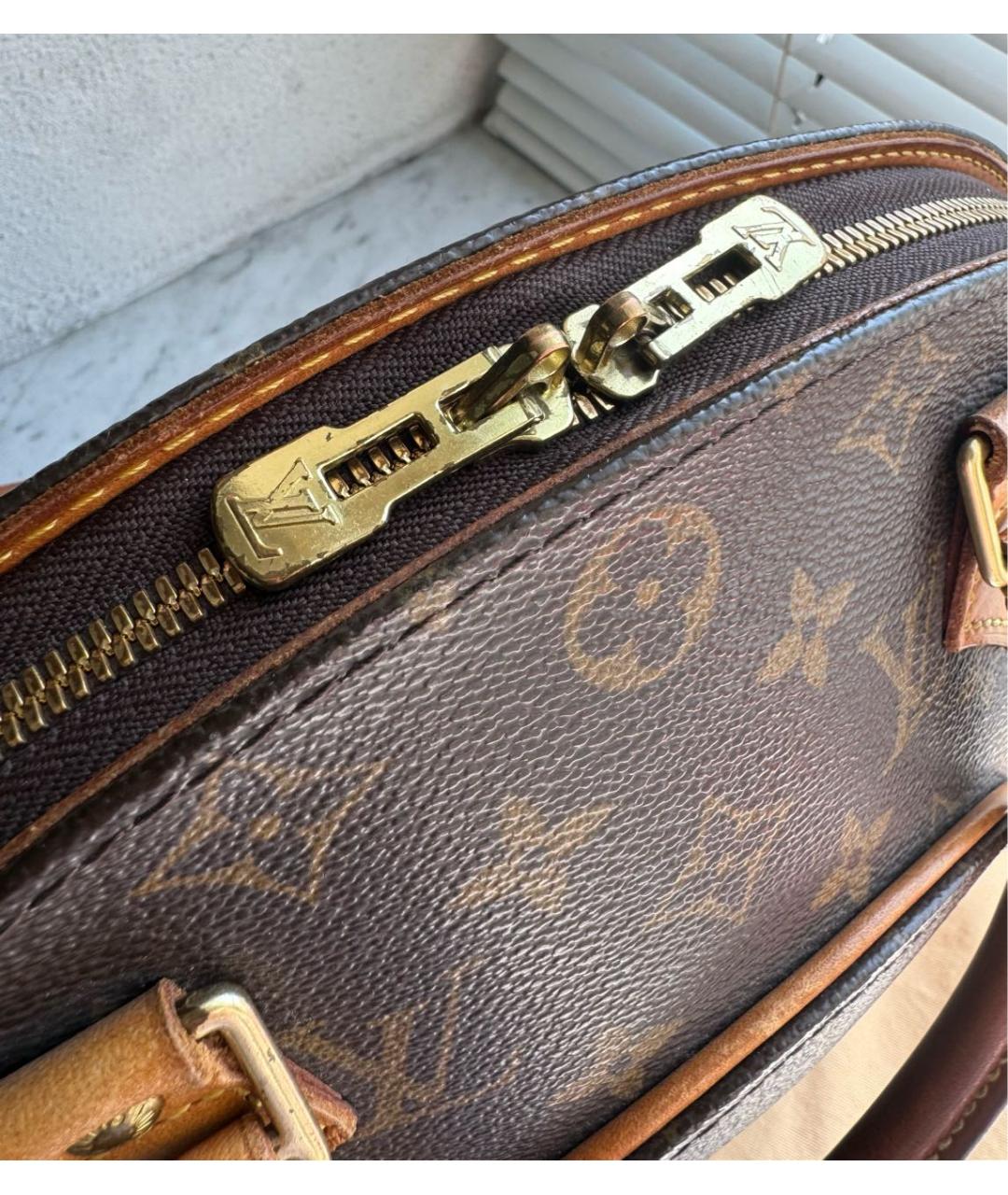 LOUIS VUITTON Коричневая жаккардовая сумка с короткими ручками, фото 4