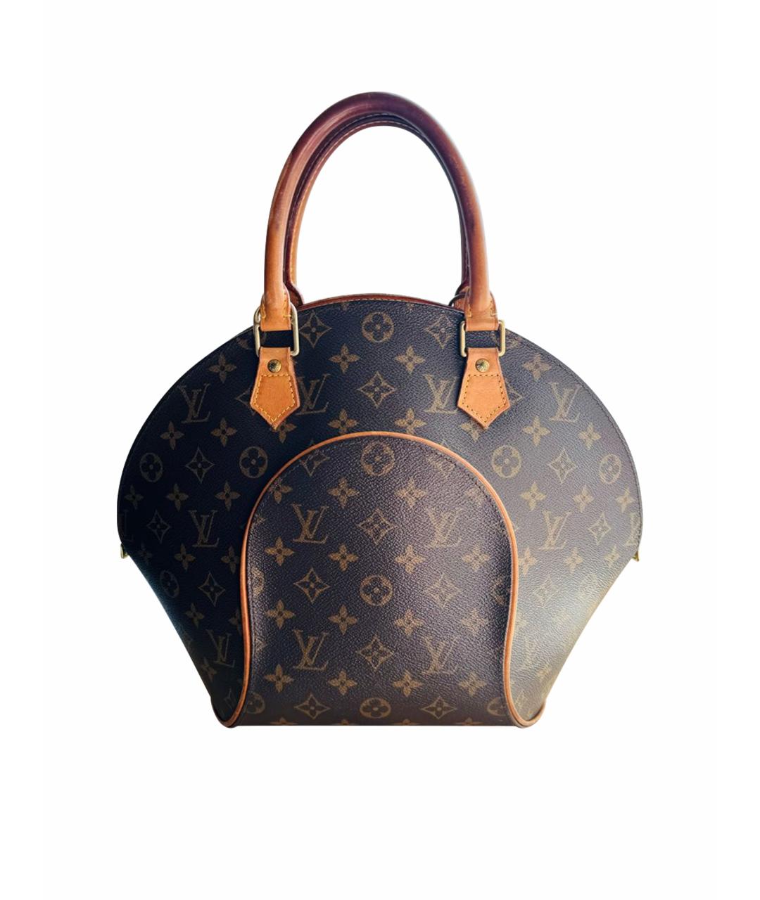 LOUIS VUITTON Коричневая жаккардовая сумка с короткими ручками, фото 1
