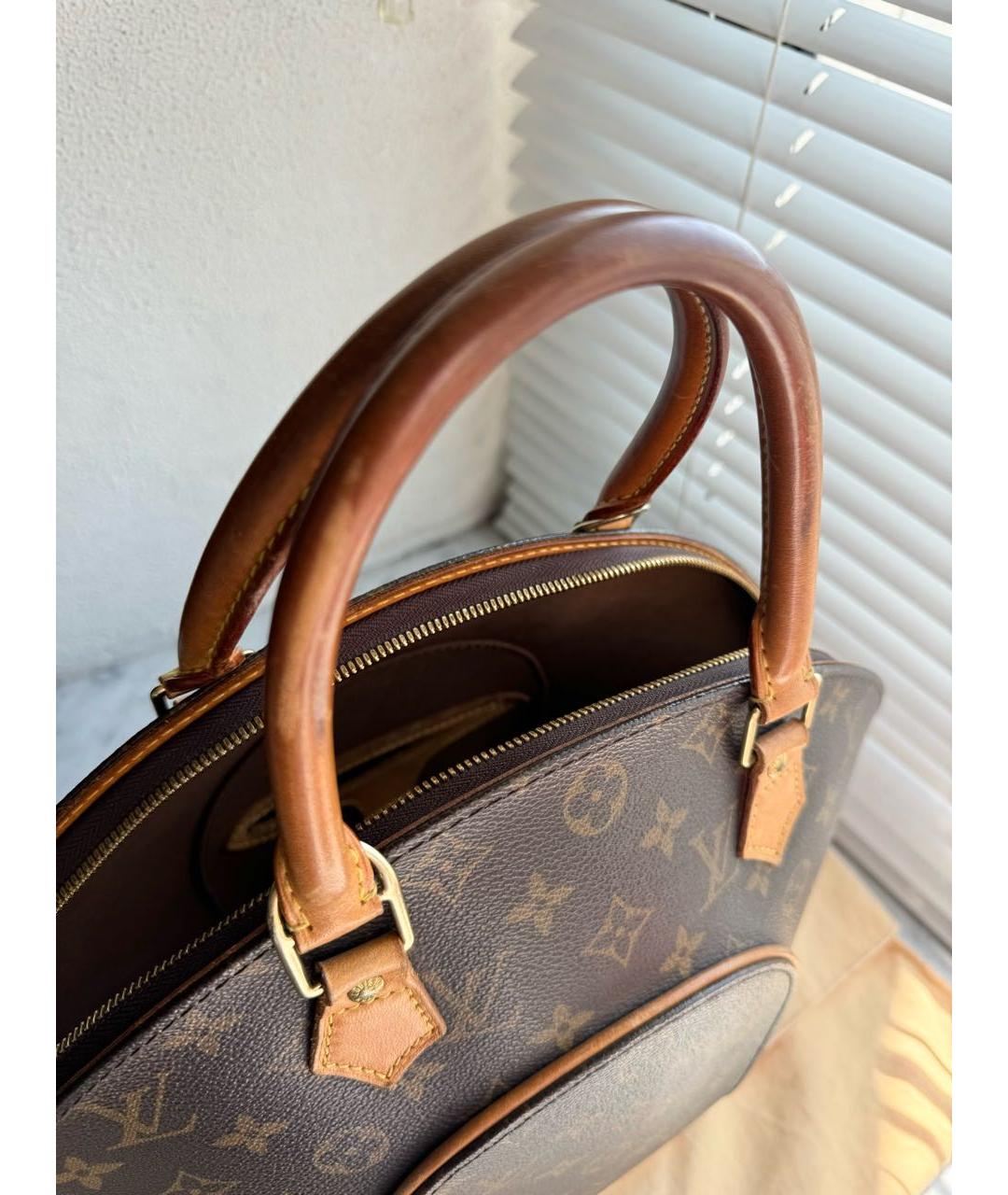 LOUIS VUITTON Коричневая жаккардовая сумка с короткими ручками, фото 6