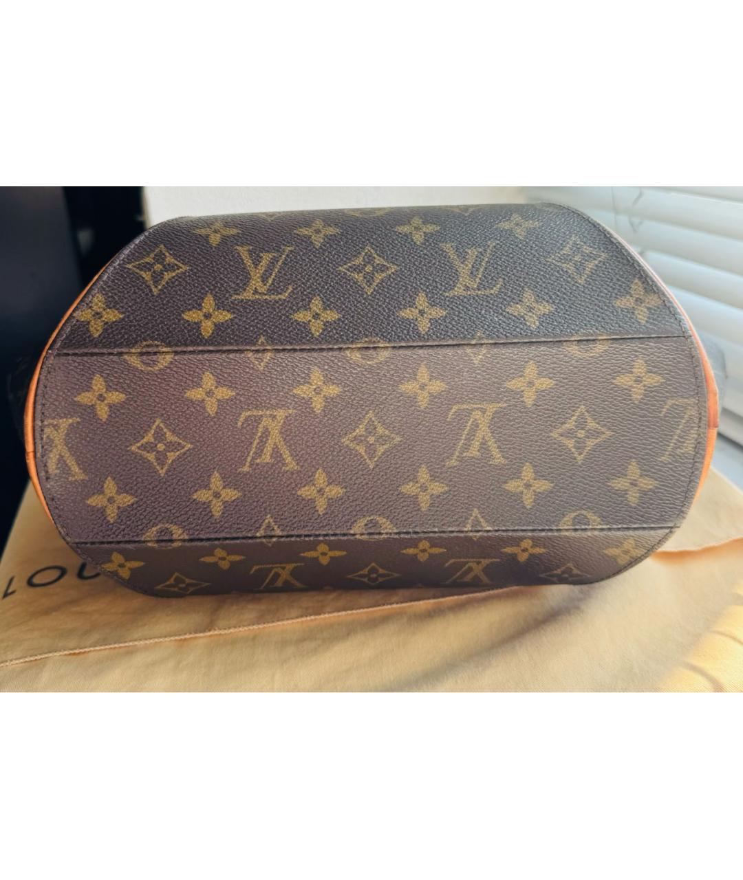 LOUIS VUITTON Коричневая жаккардовая сумка с короткими ручками, фото 3