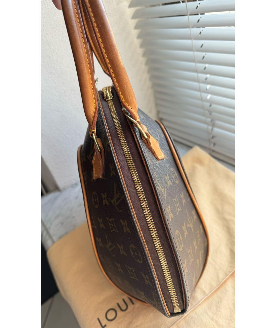 LOUIS VUITTON Коричневая жаккардовая сумка с короткими ручками, фото 2