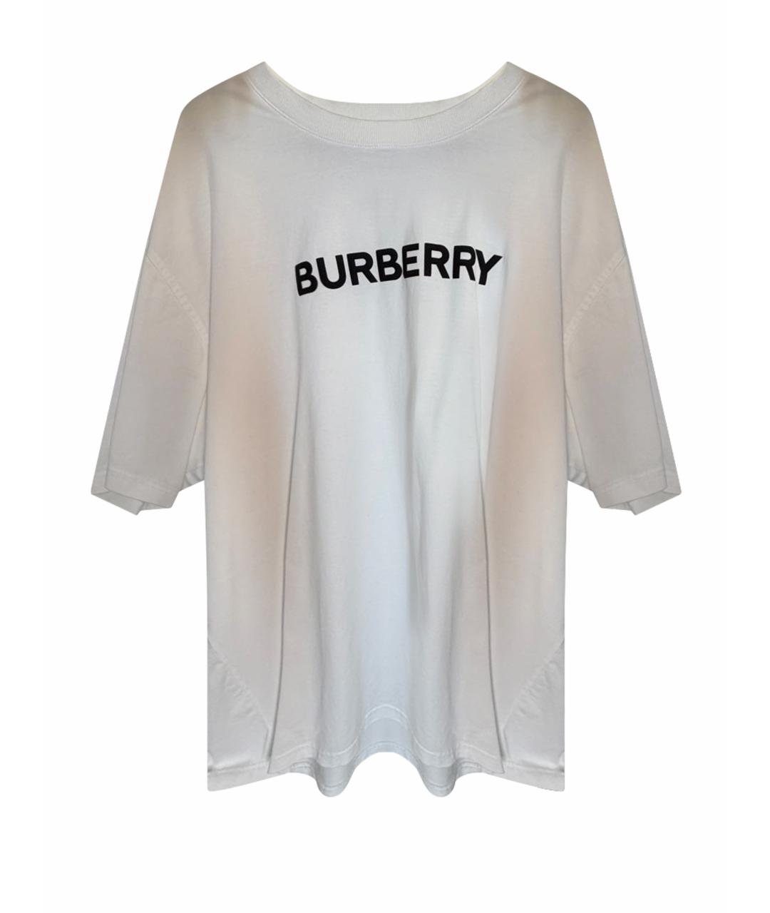 BURBERRY Белая хлопковая футболка, фото 1