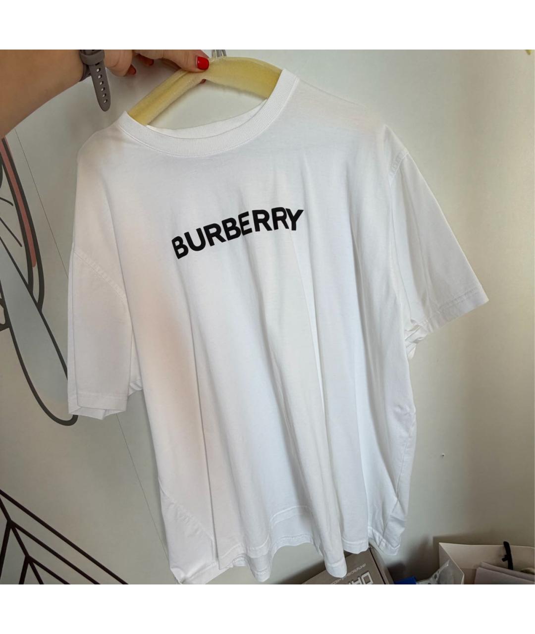BURBERRY Белая хлопковая футболка, фото 6