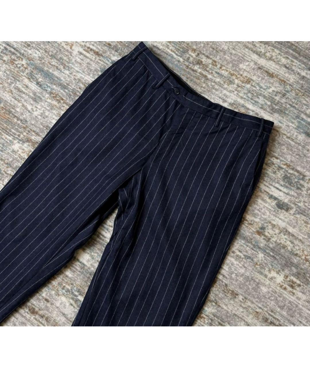 CORNELIANI Синие шерстяные классические брюки, фото 2