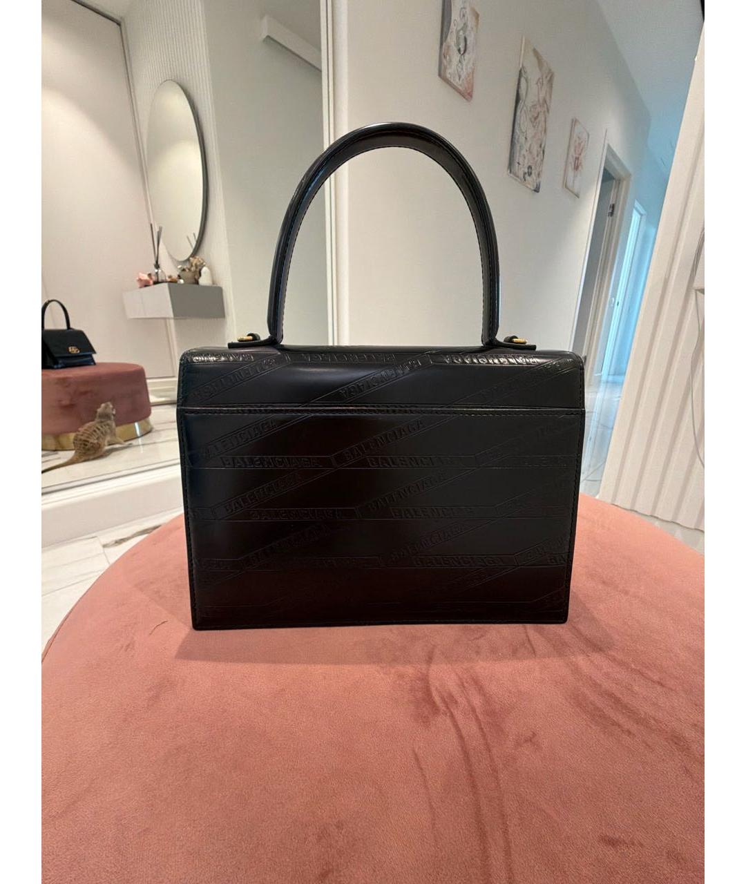 BALENCIAGA Черная кожаная сумка с короткими ручками, фото 3