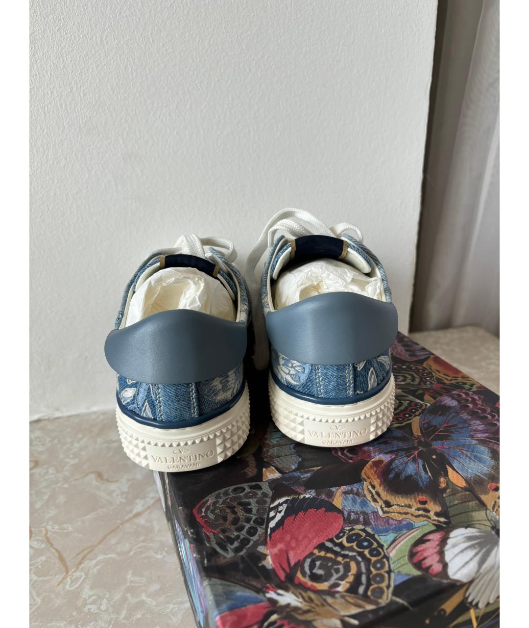 VALENTINO Синие текстильные кеды, фото 4