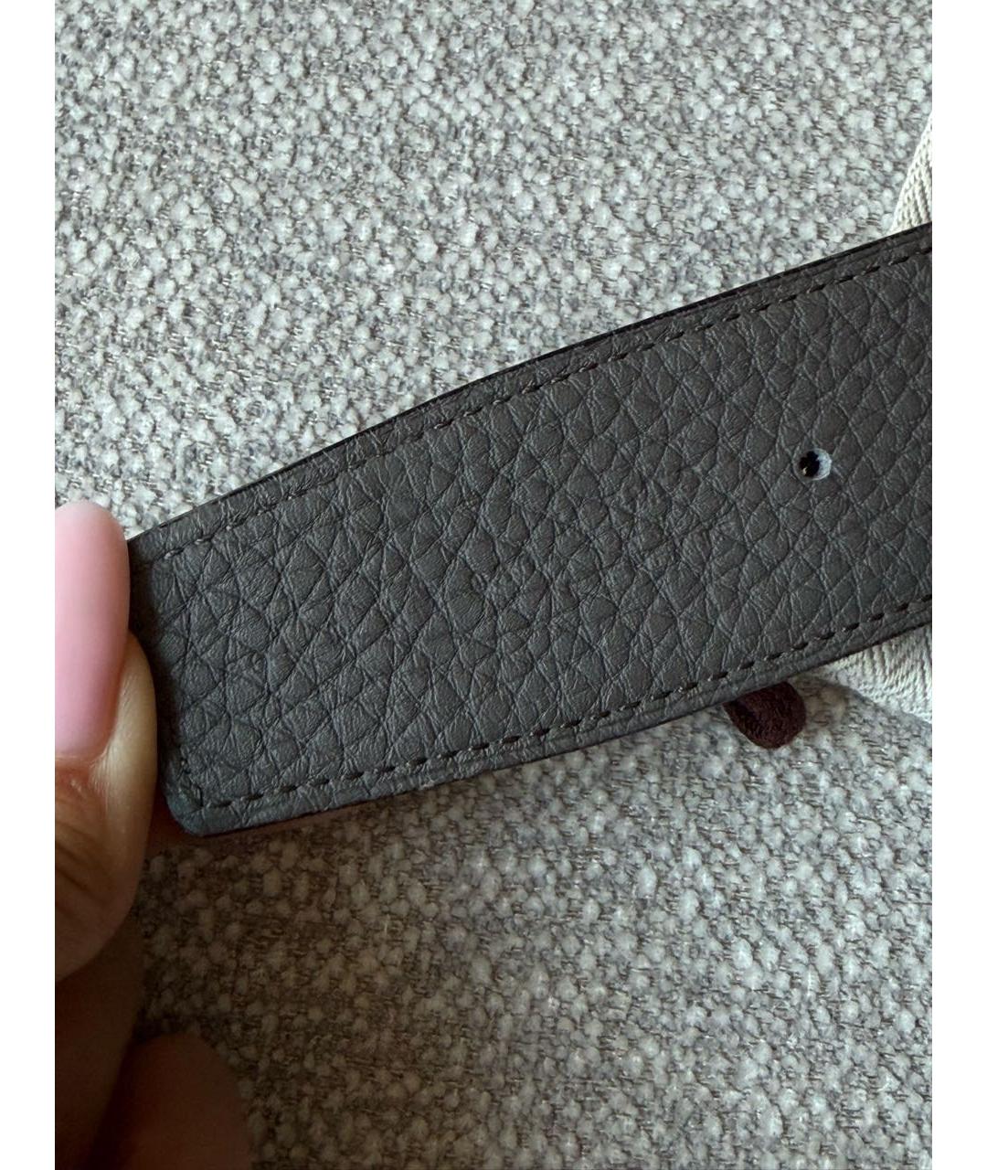 LOUIS VUITTON Черный кожаный ремень, фото 3