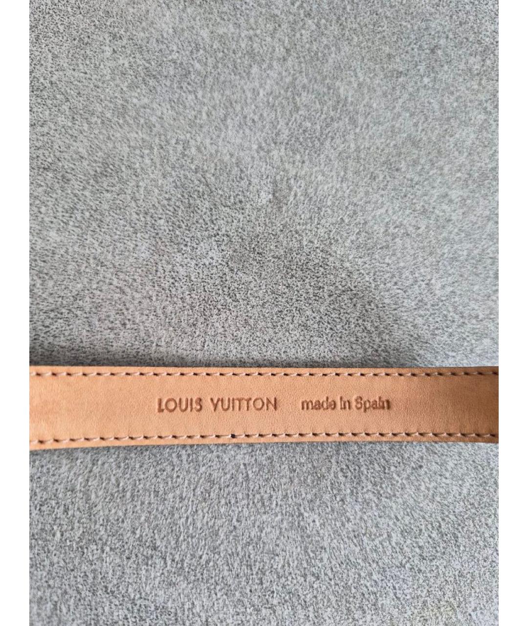 LOUIS VUITTON Коричневый кожаный браслет, фото 3