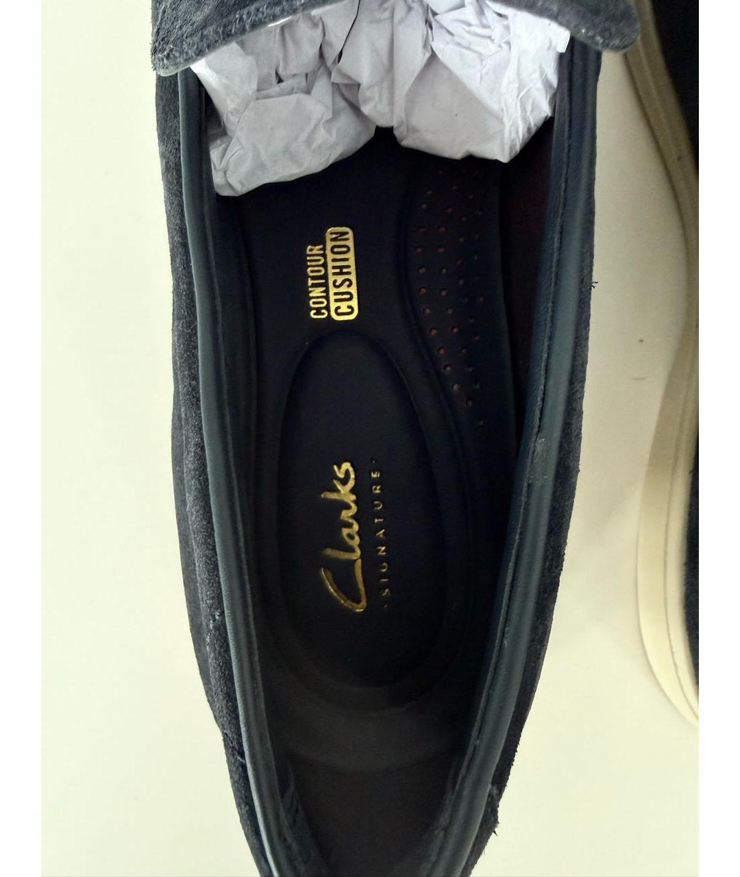 CLARKS Темно-синие замшевые лоферы, фото 6