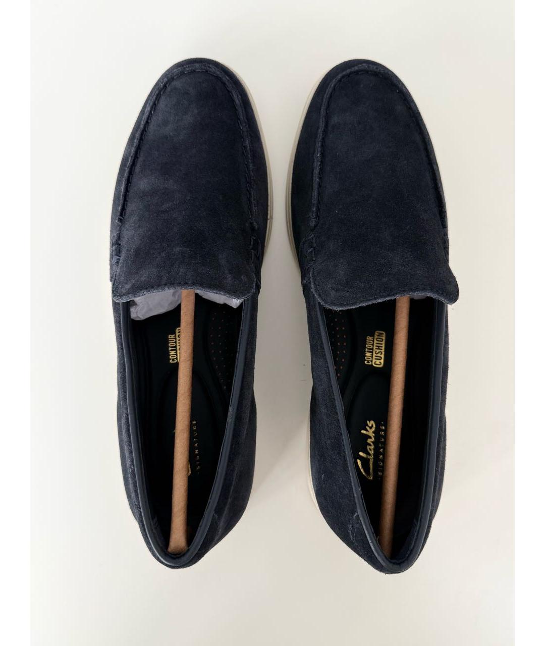 CLARKS Темно-синие замшевые лоферы, фото 5